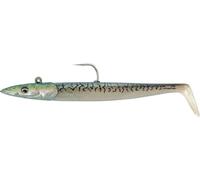SAVAGE GEAR Sandeel V2 Poisson en caoutchouc Leurre de mer avec Kick-Action, Hochet en verre et système Pro Peg System, pour cabillaud, pollack et flétan, 140g (mackerel, 21,5 cm - 140 g)
