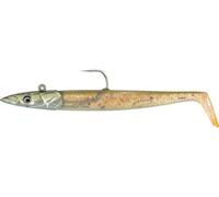SAVAGE GEAR Sandeel V2 Poisson en Caoutchouc Leurre de Mer avec Kick-Action, Hochet en Verre et Système Pro Peg pour Cabillaud, Pollack et Flétan 140g (CL Sandeel, 21.5cm - 140g)