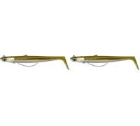 Savage Gear Sandeel V2 WL - Imitation de lançon sans Herbe avec Action de Frappe vive, idéale pour Les Poissons prédateurs d'eau salée comme Le brochet, Le Bar et Le Sandre Kaki 11,5 cm (Lot de 2)