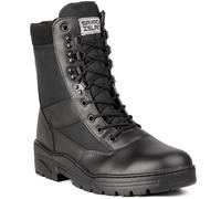 Savage Island Bottes de Combat en Cuir Noir avec Fermeture Latérale,Noir,44 EU
