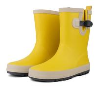 Savage Island Bottes en caoutchouc pour enfants - Bottes de pluie imperméables avec soufflet réglable - Bottes en caoutchouc unisexes pour tout-petits et enfants, jaune, 27 EU