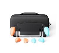 Savage Raven by Skull & Co. FissionGrip Bundle for Nintendo Switch 2: Revolutionary Split Protective Case with Replaceable Grips [to fit All Hands Sizes] [with Carrying Case]- Neon Blue(L)+Neon Red(R)