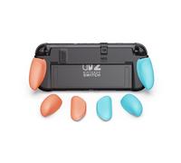 Savage Raven by Skull & Co. NeoGrip for Nintendo Switch 2: an Ergonomic Grip Hard Shell Handheld Case with Replaceable Grips [to fit All Hands Sizes] [No Carrying Case]- Neon Blue(L)+Neon Red(R)