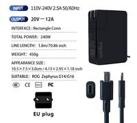 SAVAGO-Adaptateur secteur pour ordinateur portable ASUS ROG Zephywarmer,chargeur GaN,20V10A,200W,G14 2024 Income 403,G16 2024,GU605 - Type 240W EU plug
