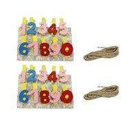 Savagrow Lot de 20 mini pinces à linge en bois avec chiffres décoratifs pour photos, cartes mémos, photos