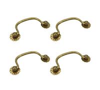Savagrow Lot de 4 poignées de placard traditionnelles vintage à motif floral avec trou central de 8,9 cm, bronze