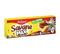 SAVANE - Gâteaux Fourrés Choco Noisettes Savane Max - Fourrage Pâte à Tartiner - les 7 sachets de 27g - 210g - Le Lot De 5