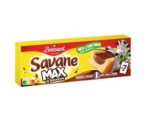 SAVANE - Gâteaux Fourrés Choco Noisettes Savane Max - Fourrage Pâte à Tartiner - les 7 sachets de 27g - 210g - Le Lot De 5