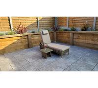 Savannah Chaise longue avec coussins et table à boissons Beige