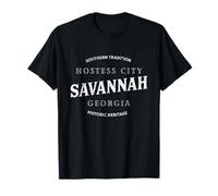 Savannah Georgia Retro Curve Design, hôtesse Minimaliste C T-Shirt