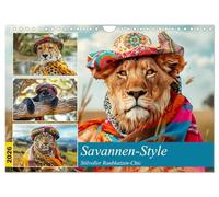 Savannen-Style. Stilvoller Raubkatzen-Chic (Wandkalender 2026 DIN A4 quer), CALVENDO Monatskalender: Modische Abenteuer in der Wildnis Afrikas