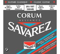 Savarez – Jeux de cordes nylon pour guitare classique 500ARJ Alliance Corum Tirant normal Rouge/Bleu