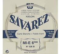 Savarez cordes pour guitare classique Traditional Concert 526B cordes simples - Mi6w low - approprié pour 520B