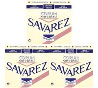 Savarez New Cristal Corum 500CR Jeu de Cordes pour Guitare classique,paquet de 6 (Lot de 3)