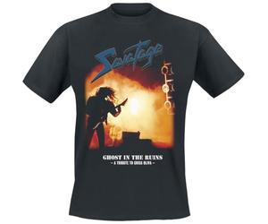 Savatage Ghost in The Ruins Homme T-Shirt Manches Courtes Noir 100% Coton Regular/Coupe Standard