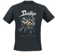 Savatage Power of The Night Homme T-Shirt Manches Courtes Noir 100% Coton Regular/Coupe Standard