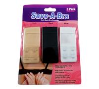Save A Bra 3 Rallonges Prolongateurs De Soutien-Gorge Élastiques 2 X 2 Crochets Blanc/Noir/Beige