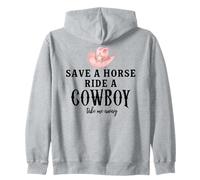 Save a Horse Ride a Cowboy Pink Cowgirl Hat Country Western Sweat à Capuche