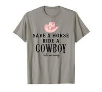 Save a Horse Ride a Cowboy Pink Cowgirl Hat Country Western T-Shirt