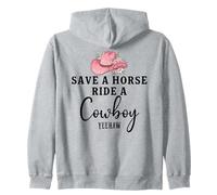 Save a Horse Ride a Cowboy Sign Yeehaw Hot Pink Cowgirl Hat Sweat à Capuche