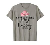 Save a Horse Ride a Cowboy Sign Yeehaw Hot Pink Cowgirl Hat T-Shirt