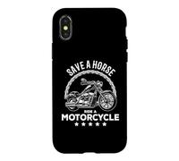Save a Horse Ride a Motorcycle Club Funny Biker Coque pour iPhone X/XS