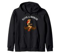 Save a Horse, Ride a Mustache - Funny Western Cowgirl Pin-Up Sweat à Capuche