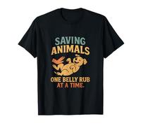 Save Animals One Body pour Le Ventre Motif Chien rétro T-Shirt