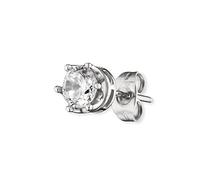 Save Brave Caesar Boucles d'oreilles en acier inoxydable pour homme avec zircone blanche Fermoir papillon Taille : 5,5 mm Sans nickel et sans plomb Emballage bijoux 5,5 mm Acier inoxydable Sans pierre