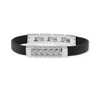 SAVE BRAVE Herrenarmband Edelstahl & Leder Ian Inkl. Schmuckverpackung