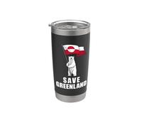 Save Groenland Flag Bear Kalaallit Groenlanders Gobelet isotherme en acier inoxydable double paroi