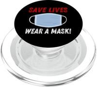 Save Lives Wear a Mask PopSockets PopGrip pour MagSafe