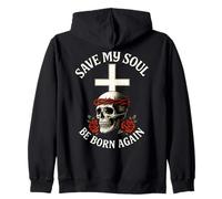 Save My Soul Be Born Again Christian Skull Cross Homme Femme Sweat à Capuche