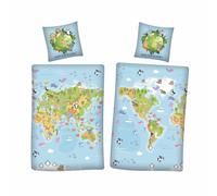 Save Notre Planète Carte Du Monde Linge de Lit Réversible 80x80 CM + 135x200cm