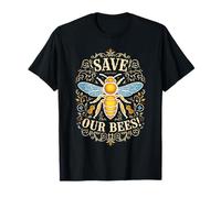 Save Our Bees Honeybee Vintage Filigree Nature Conservation T-Shirt