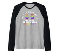 Save Our Children Shirt - End Child Trafficking Manche Raglan