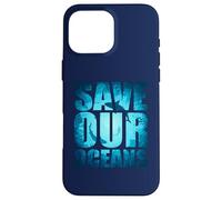Save Our Oceans Protect Earth Journée Mondiale de l'océan Amateurs de Requins Coque pour iPhone 16 Pro Max