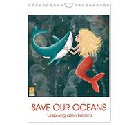 SAVE OUR OCEANS - Ursprung allen Lebens (Wandkalender 2026 DIN A4 hoch), CALVENDO Monatskalender: Liebevoll gezeichnete Meerestiere in der Unterwasserwelt für Freunde der Meere