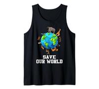 Save Our World Animals Around The Earth Funny Earth Day Débardeur