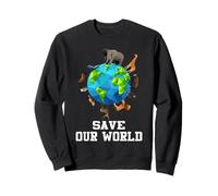 Save Our World Animals Around The Earth Funny Earth Day Sweatshirt