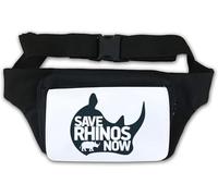 Save Rhinos Now Sac banane Blanc