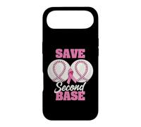 Save Second 2nd Base Funny Baseball Breast Cancer Awareness Coque pour iPhone Air