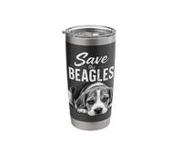 Save the Beagles Rescue Dog Awareness Beagle Lover Gobelet isotherme en acier inoxydable double paroi