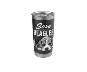 Save the Beagles Rescue Dog Awareness Beagle Lover Gobelet isotherme en acier inoxydable double paroi
