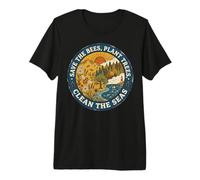 Save The Bees Plant Tree Clean The Seas T-Shirt Haut de Gamme