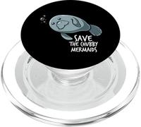 Save The Chubby Mermaid Sea Animal Flaoty Patate Manatee PopSockets PopGrip pour MagSafe