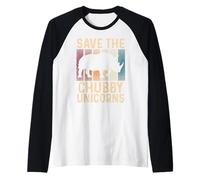 Save The Chubby Unicorns Funny Rhino Animal Rights Manche Raglan