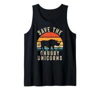 Save The Chubby Unicorns Vintage Funny Rhino Animal Rights Débardeur