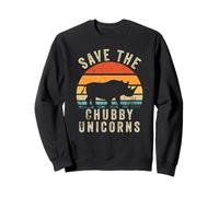 Save The Chubby Unicorns Vintage Funny Rhino Animal Rights Sweatshirt