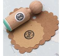 'SAVE THE DATE' Round Rubber Stamp - VERY MINI - Wedding / Craft Stamp by Luck